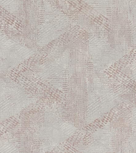 Rasch Tapeten Vliestapete (Grafisch) Grau rosa 10,05 m x 0,53 m Finca 416824 von Rasch