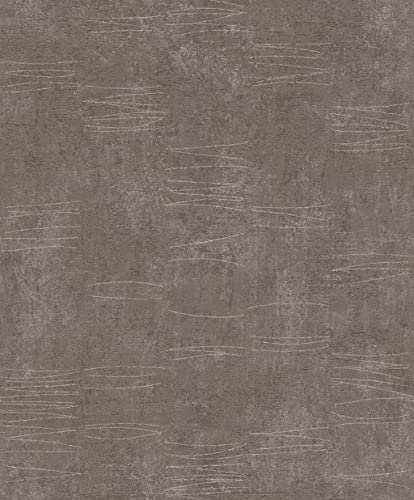 Rasch Tapeten Vliestapete (universell) Braun silberne 10,05 m x 0,53 m Andy Wand 649970 von Rasch