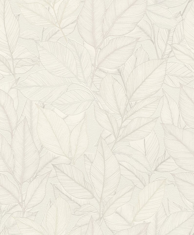 Rasch Vliestapete Blättermotiv strukturiert - my moments, strukturiert, Strukturmuster, Ton-in-Ton, natürlich, naturalistisch, (1 St), Naturmotiv von Rasch