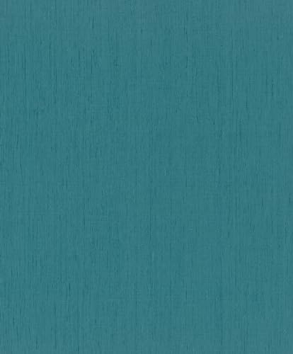 Rasch Vliestapete Blau Einfarbig Struktur Leinen Optik Linien 746167 von Rasch