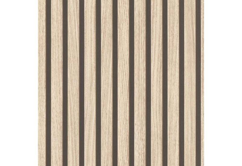 Rasch Vliestapete Holz Optik Paneele Streifen Beige Schwarz 499315 Factory V von Rasch