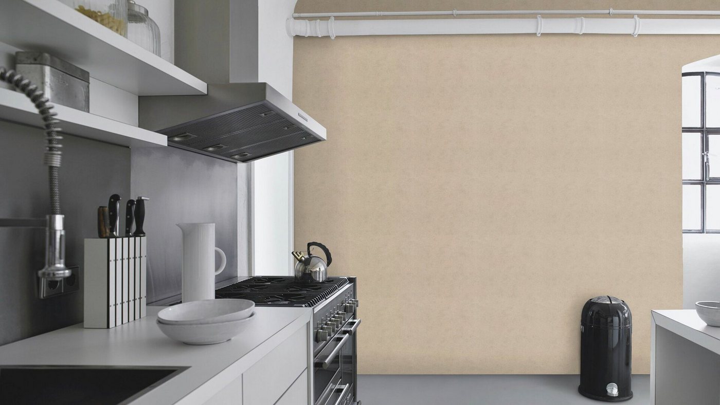 Rasch Vliestapete Kimono, strukturiert, Leinenoptik, einfarbig, uni, (1 St), gut lichtbeständig, hochwaschbeständig von Rasch