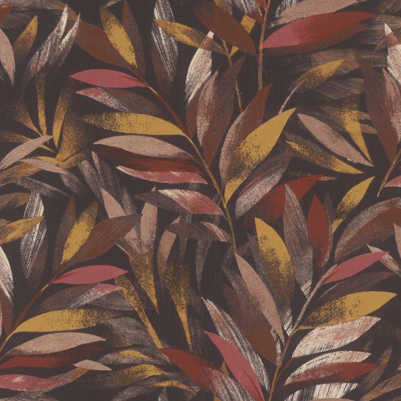 Rasch Vliestapete Muster Blätter dunkelrot senfgelb 10,05 x 0,53 m Rasch Vliestapete Muster Blätter dunkelrot senfgelb 10,05 x 0,53 m von Rasch