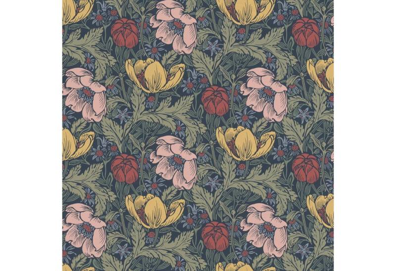 Rasch Vliestapete Rasch Salisbury, Floral, blau rosa von Rasch