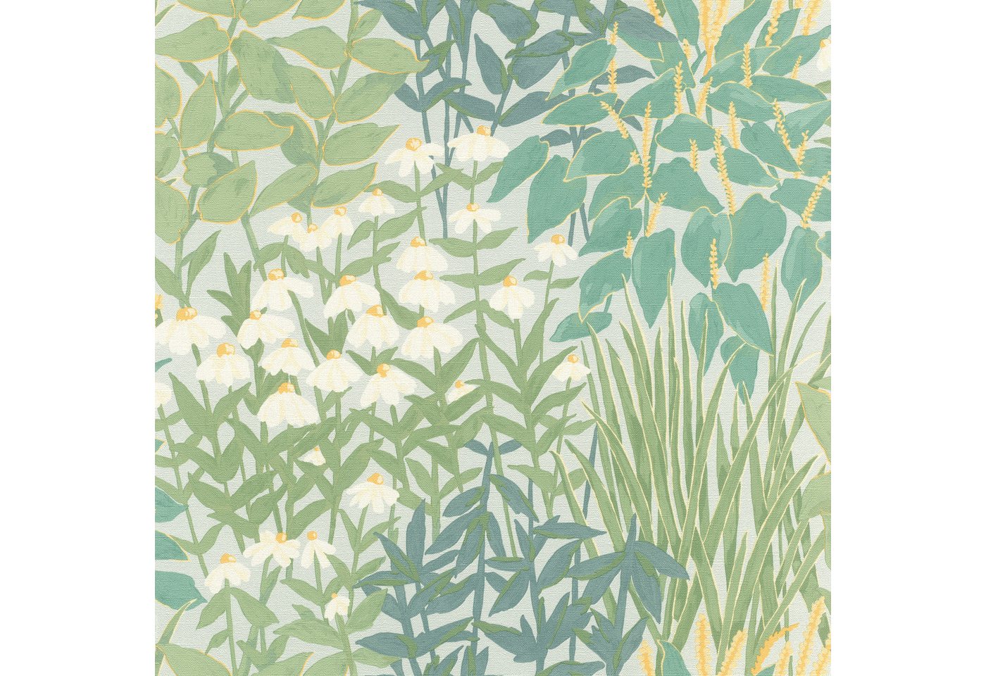 Rasch Vliestapete Selbstklebend mit Blumen Wildscape 371017 von tesa® x rasch®, strukturiert, floral, geblümt, botanisch, (1 St), selbstklebend, 6,00m x 0,53m von Rasch