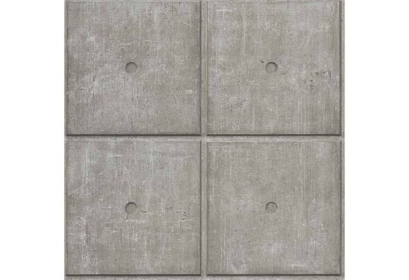 Rasch Vliestapete Steine 3D-Optik Beton Optik Grau 499438 Factory V von Rasch