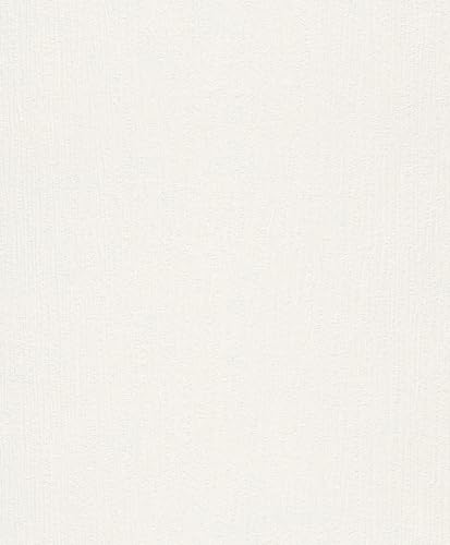 Rasch home style Tapete 704907 - Weiße Struktur Vliestapete - Uni; Weiß - 15m x 0,53m (LxB) von Rasch