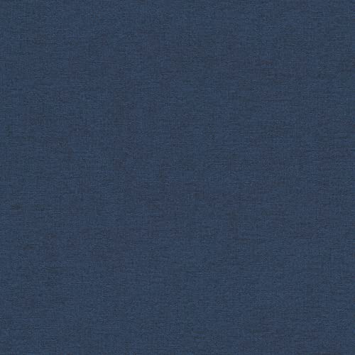 rasch Tapete 449860 aus der Kollektion Florentine II – Einfarbige Vliestapete in sattem Blau – 10,05m x 53cm (L x B) von Rasch