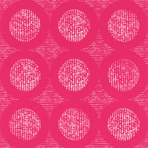 rasch Tapete 862225 aus der Kollektion b.b home passion VI – Vliestapete in Pink mit weißen, gedruckten Kreisen – 10,05m x 53cm (L x B) von Rasch