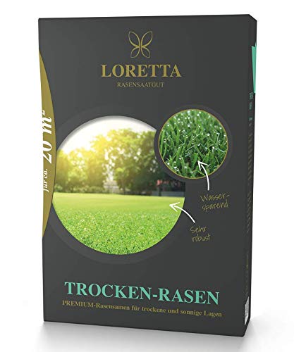 Loretta Trocken Rasen Premiumrasen mit Mantelsaat 0,6 kg für ca. 20nm² von Loretta