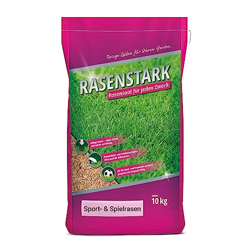 RASENSTARK Sport- und Spielrasen I robuste Rasensaat I 10 kg für 250 m² I dürretolerant I schnellkeimende + trittfeste Grassamen I Rasensamen I haustierfreundlich RASENSTARK Sport- und Spielrasen I robuste Rasensaat I 10 kg für 250 m² I dürretolerant I schnellkeimende + trittfeste Grassamen I Rasensamen I haustierfreundlich von Rasenstark