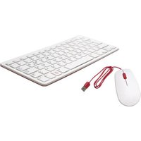 Raspberry Pi® Desktop Kit USB Tastatur, Maus-Set Deutsch, QWERTZ Weiß, Rot von Raspberry Pi®