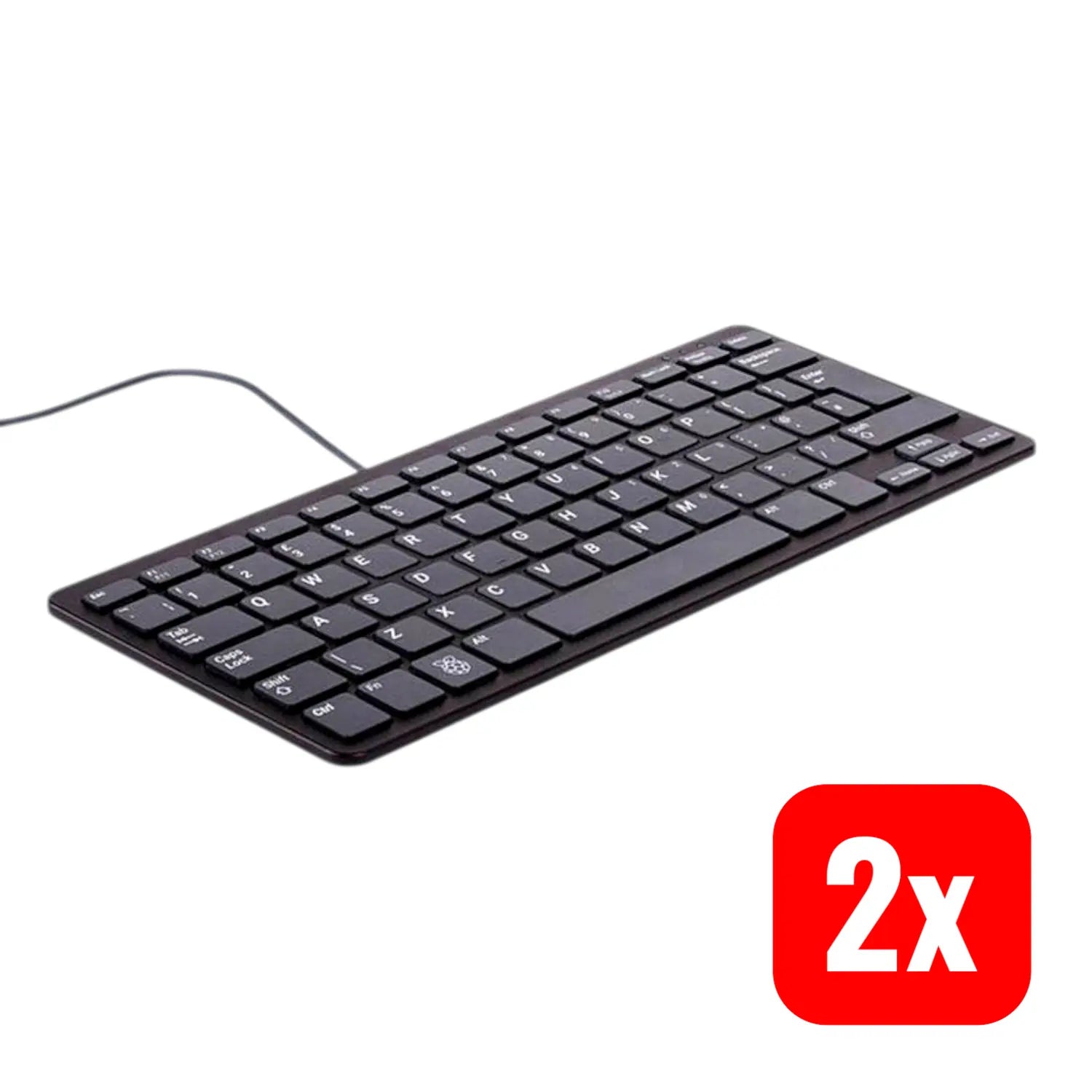 B-Ware Raspberry Pi Tastatur Schwarz Usb Deutsch Qwertz Windows Keyboard Pc 2 Stück von Raspberry Pi