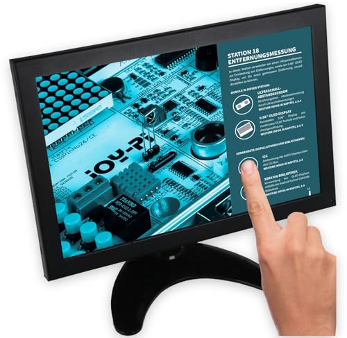 Joy-It 10" Touch-Display für RPi inkl. Metallhülle und Ständer (HDMI/VGA/BNC/AV), RB-LCD-10-2, Schwarz von Raspberry Pi