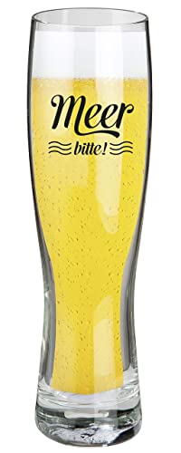 Rastal Gilde - 46764 - Weizenbierglas, Meer Bitte!, spülmaschinengeeignet, ca. 500ml, Höhe: 25cm, Durchmesser: 6,5cm von Rastal