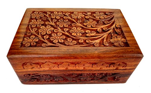 Rastogi Kunsthandwerk aus Holz Carving Box für Schmuck handgefertigt indischen – Ideal für kleine Schmuck von Rastogi handicrafts