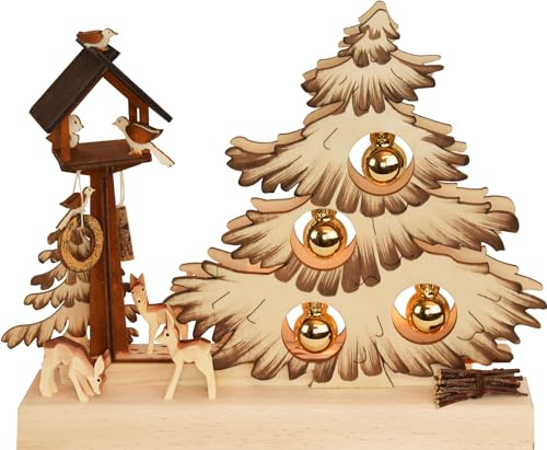 Ratags Tischschmuck Tannenbaum mit goldenen Kugeln, braun schattiert Ratags Tischschmuck Tannenbaum mit goldenen Kugeln, braun schattiert von Ratags