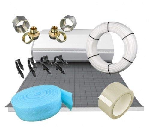 Fußbodenheizung Set Tackersystem Warmwasser Rolljet Dämmung Aluverbundrohr PE-RT 20 m² Fußbodenheizung von Ratiodämm