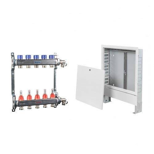 Fußbodenheizung Verteilerschrank Aufputz AP + Heizkreisverteiler SET Heizung Verteiler-Set AP-HKV HKV7AP6-8 von Ratiodämm