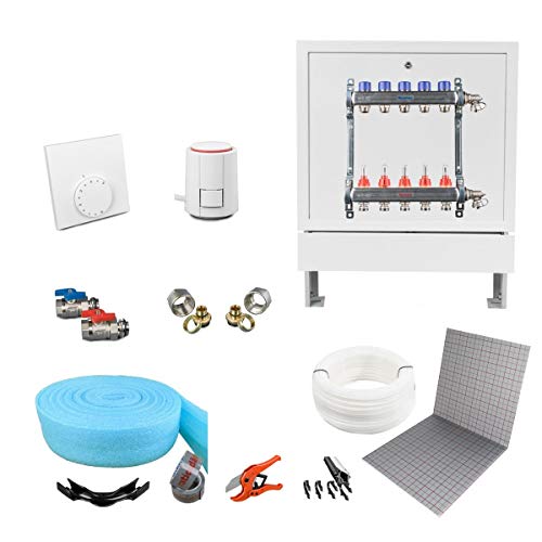 Ratiodämm Fußbodenheizung Tackersystem PERTRohr 16x2 Möhlenhoff Regler 230V 100 m² von Ratiodämm