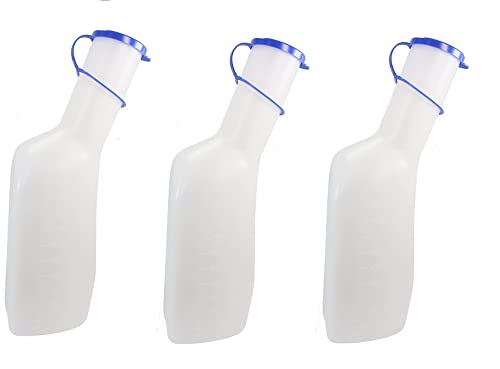 Ratiomed Urinflasche 1Ltr. für Männer 10er Set Carmesin® Bundle (= 10 Flaschen) Urinflaschen mit Deckel von Ratiomed