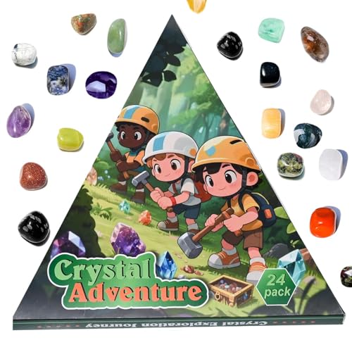 2025 EdelsteinAdventskalender, 24 Tage Natürliche Kristallmineralien Und Fossiliens Gemstones Weihnachten Countdown Adventskalender Spielzeuge Für Mädchen Und Jungens von Ratpzou