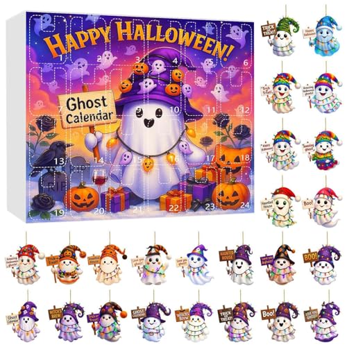 2025 Halloween Countdown -Kalender, 24 Tage Acrylghost -Adventskalender, Gruselige Hängeverzierungen Für Feiertagskollektoren Für Wohngebäude Party Und Festlich 2025 Halloween Countdown -Kalender, 24 Tage Acrylghost -Adventskalender, Gruselige Hängeverzierungen Für Feiertagskollektoren Für Wohngebäude Party Und Festlich von Ratpzou