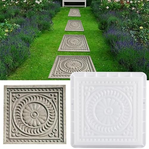 D-I-Y Gehweg Form Betonform, Quadratische Pflasterform, Plastik Gehwegen Schalungsform Gießform Pflasterform, Garten Schablone Für Beton Gehwegen Trittsteinen 32X32X6CM D-I-Y Gehweg Form Betonform, Quadratische Pflasterform, Plastik Gehwegen Schalungsform Gießform Pflasterform, Garten Schablone Für Beton Gehwegen Trittsteinen 32X32X6CM von Ratpzou