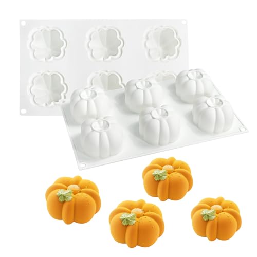 Kürbis Silikonformen Kerzen Mit 6 Mulden, 3D Halloween Kerzen Formen Silikon, Cupcake-Backform, Mousse-Form, Fondantform Für Duftkerze, Handgefertigte Seife, Handwerk Kürbis Silikonformen Kerzen Mit 6 Mulden, 3D Halloween Kerzen Formen Silikon, Cupcake-Backform, Mousse-Form, Fondantform Für Duftkerze, Handgefertigte Seife, Handwerk von Ratpzou