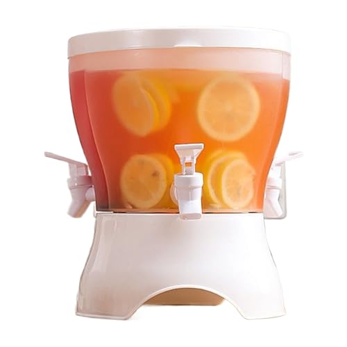 Ratpzou Getränkespender | 5.3L Saftspender Getränkebehälter Mit Zapfen | Drei-Kompartiment-Krug, Rotierender Lecksicherer Wasserbehälter Für Cocktails Juice Limonade von Ratpzou