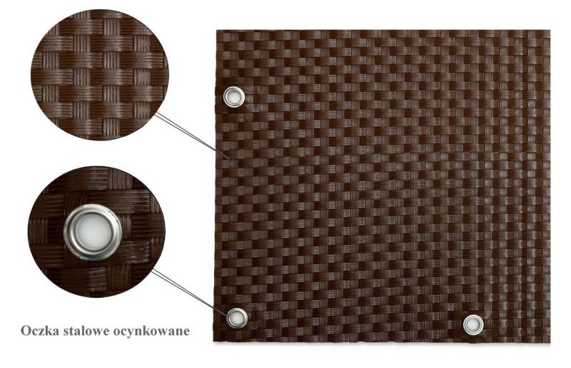 Rattan Art Balkonsichtschutz Polyrattan mit Metallösen Braun 0,9m x 3m von Rattan Art