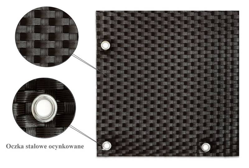 Rattan Art Balkonsichtschutz Polyrattan Metallösen Dunkelbraun 0,9mx 3m von Rattan Art