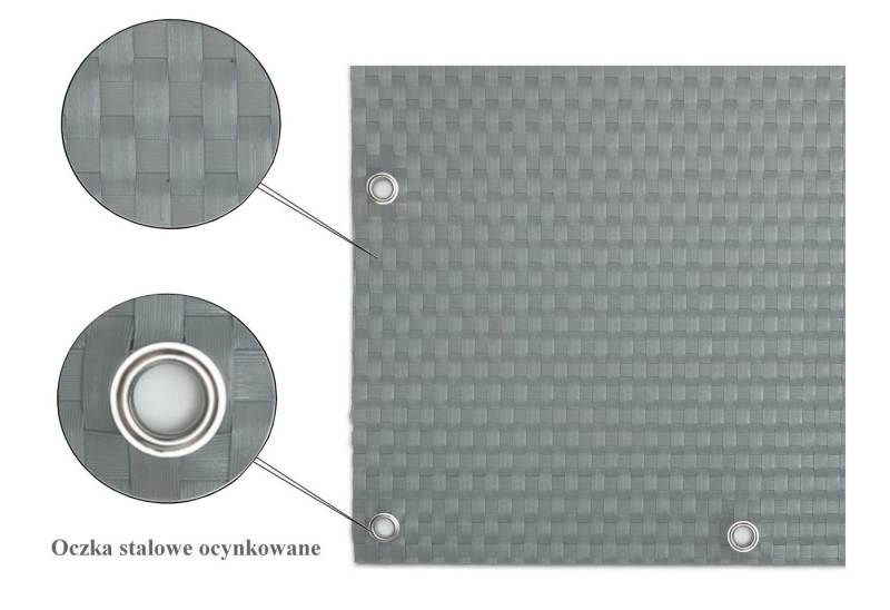 Rattan Art Balkonsichtschutz Polyrattan Metallösen Hellgrau 0,9m x 3m von Rattan Art