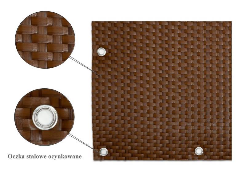 Rattan Art Balkonsichtschutz Polyrattan Metallösen Honig 0,9m x 3m von Rattan Art