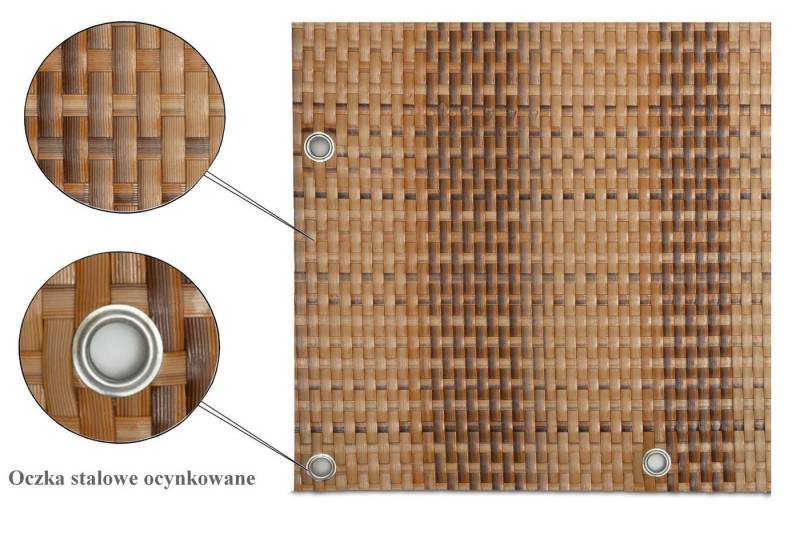 Rattan Art Balkonsichtschutz Polyrattan mit Metallösen Stroh 0,9m x 3m von Rattan Art