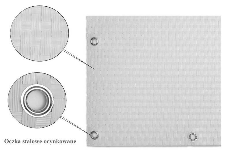 Rattan Art Balkonsichtschutz Polyrattan mit Metallösen Weiß 0,9m x 3m von Rattan Art