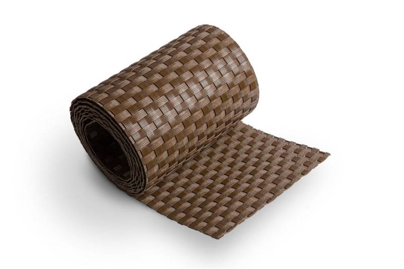 Rattan Art Sichtschutzstreifen Polyrattan Braun 19 cm x 225 cm, (1 Stück), für Doppelstabmattenzaun von Rattan Art