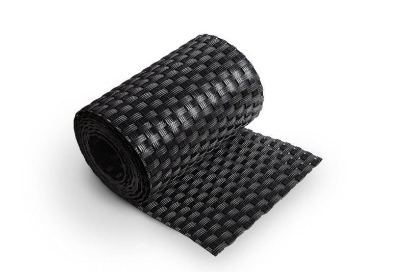 Rattan Art Sichtschutzstreifen Polyrattan 19 cm x 225 cm Schwarz, (1 Stück), für Doppelstabmattenzaun von Rattan Art