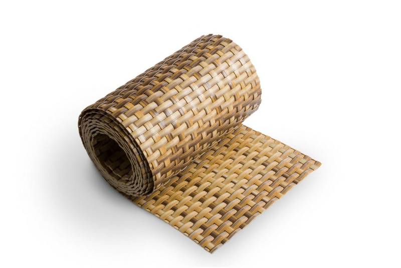 Rattan Art Sichtschutzstreifen Polyrattan Stroh 19 cm x 225 cm, (1 Stück), für Doppelstabmattenzaun von Rattan Art