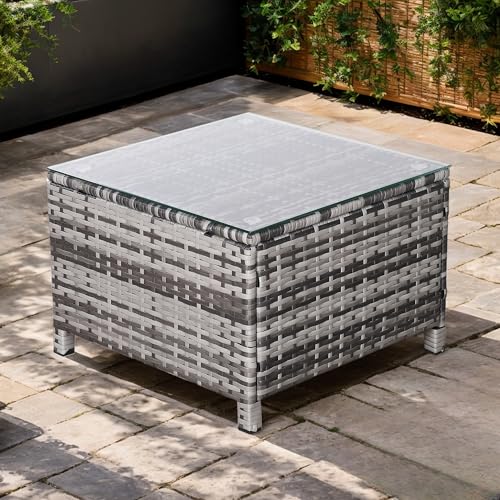 Rattan park Palma Range Standard Side Tisch in Rattan (Grau, 55 x 55 x 38 cm) von Rattan park