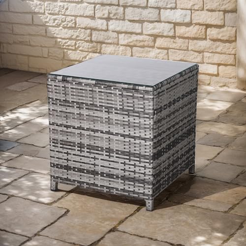 Rattan park Palma Range Standard Side Tisch in Rattan (Grau, 64 x 64 x 68 cm) von Rattan park