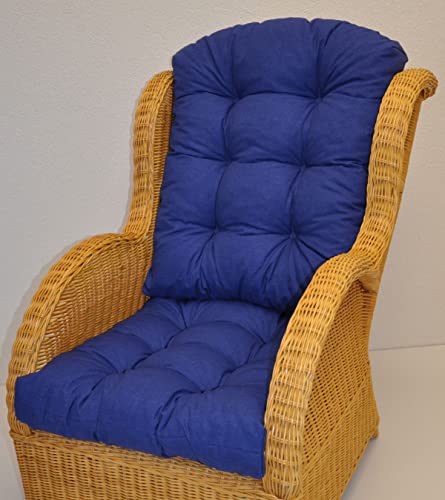 Premium Qualität - Polster/Kissen/Ersatzpolster für Rattan Ohrensessel/Rattansessel, Color Blue Marino (dunkelblau) von Rattani