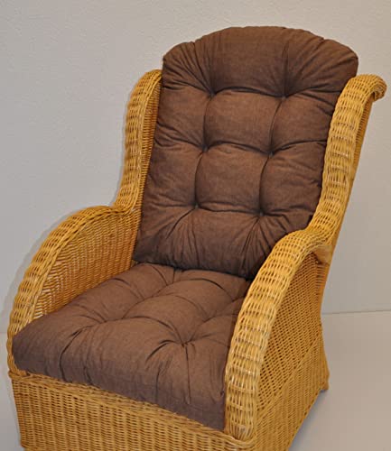 Rattani Premium Qualität - Polster / Kissen / Ersatzpolster für Rattan Ohrensessel / Rattansessel , Colore Marrone (Dunkelbraun) von Rattani