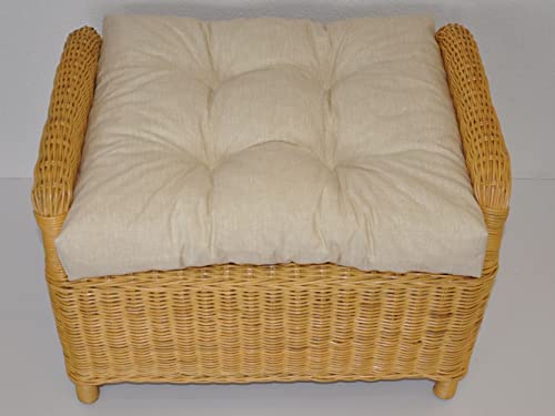 Premium Qualität - Polster/Kissen/Ersatzpolster für Rattan Ohrensessel/Rattansessel, Hockerkissen, Color beige von Rattani