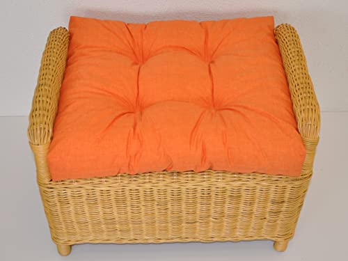 Premium Qualität - Polster/Kissen/Ersatzpolster für Rattan Ohrensessel/Rattansessel, Hockerkissen, Colore Arancione (Orange) von Rattani