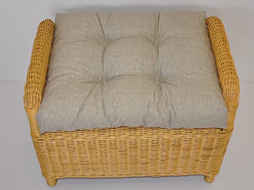 Premium Qualität - Polster/Kissen/Ersatzpolster für Rattan Ohrensessel/Rattansessel, Hockerkissen, Colore Grigio tenue (Soft Gray) von Rattani