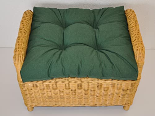 Premium Qualität - Polster/Kissen/Ersatzpolster für Rattan Ohrensessel/Rattansessel, Hockerkissen, Colore Verde Scuro (dunkelgrün) von Rattani