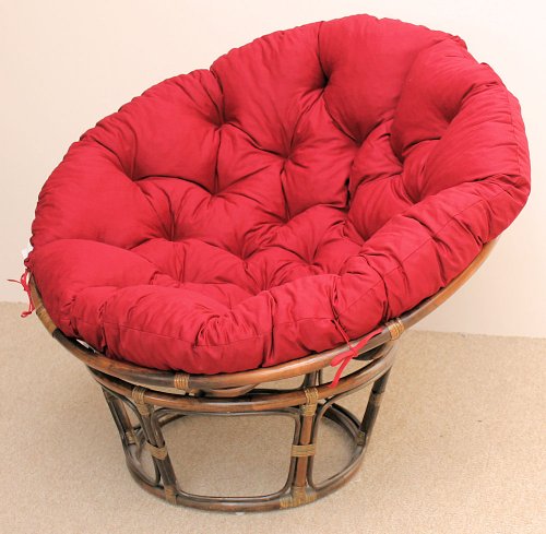 Rattan Papasan Sessel inkl. hochwertigen Polster, D 110 cm, Fb. Darkbrown von Rattani