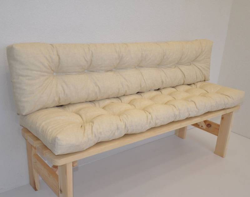 Rattani Bankauflage Kissen / Polster für Gartenbank / Bankkissen 150 cm beige von Rattani
