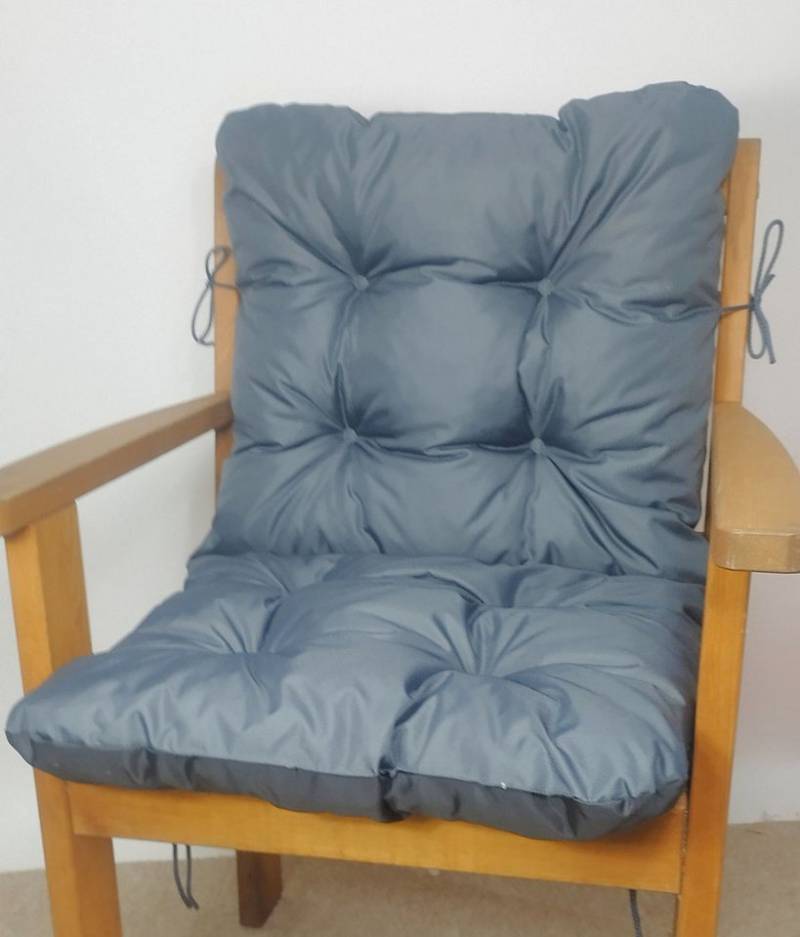 Rattani Hochlehnerauflage Polster Kissen für Gartenstuhl Gartenmöbel 100 x 50 Outdoor, Wasserabweisend . Extra dicke Füllung . Bindebänder . von Rattani